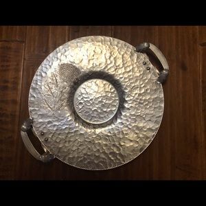 MODERN HAMMERED ALUMINUM TRAY SIGNED